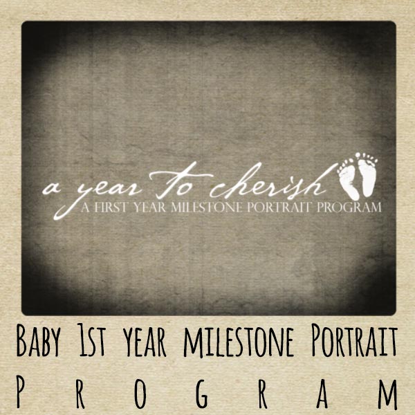 A Year To Cherish first year milestone portrait program is a baby plan by Cherished Images that is designed to capture the most important moments to photograph during your baby's first year.